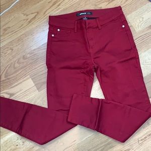 Burgundy skinny jeans